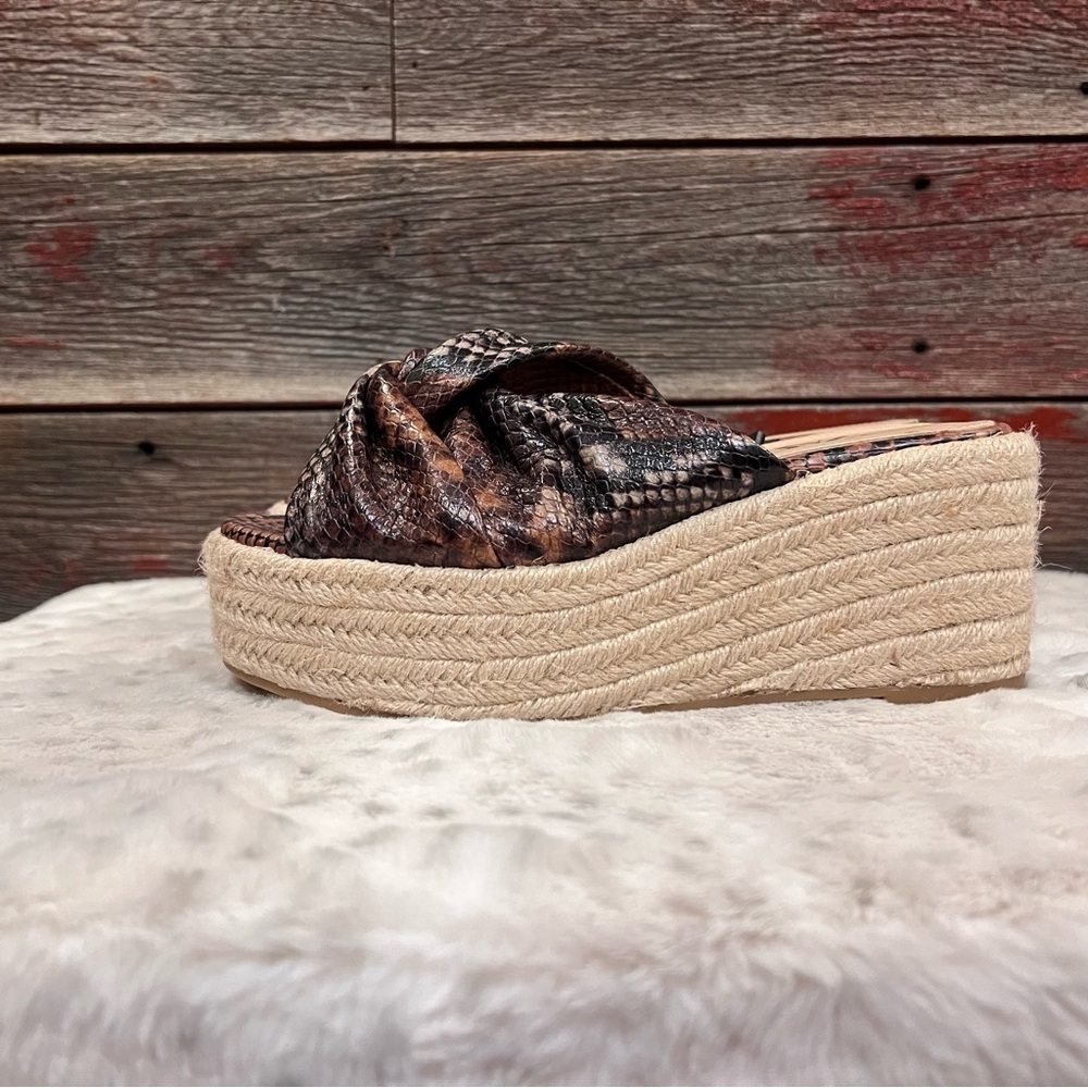 🥉ZARA SNAKESKIN STAMPED LEATHER ESPADRILLES WEDGES - SIZE 6 - BNWT - Picture 4 of 11